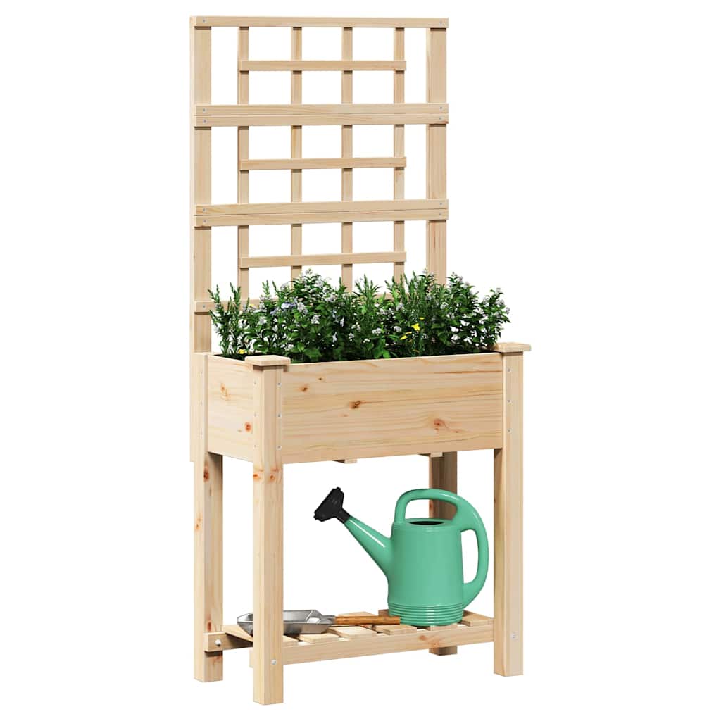vidaXL Garten-Pflanzgefäß Beige 71 x 38 x 152 cm Massivholz aus Fichte