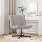 vidaXL Drehstuhl Hellgrau 63 x 75 x 76 cm Schafsleder
