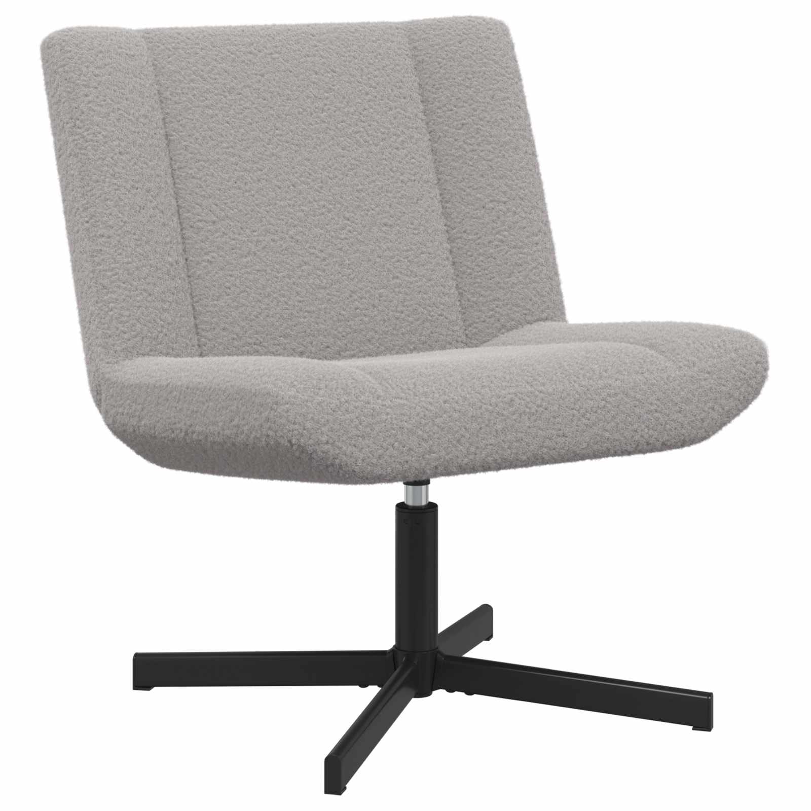 vidaXL Drehstuhl Hellgrau 63 x 75 x 76 cm Schafsleder