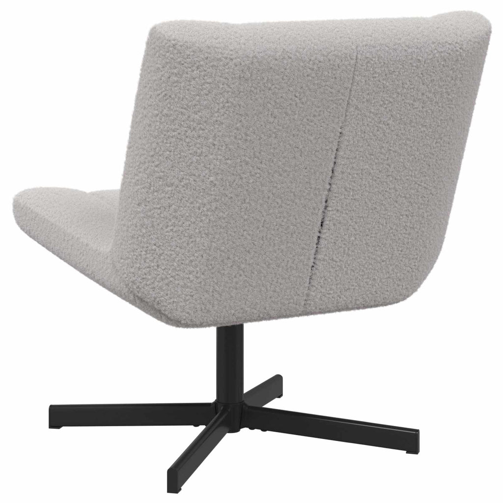 vidaXL Drehstuhl Hellgrau 63 x 75 x 76 cm Schafsleder