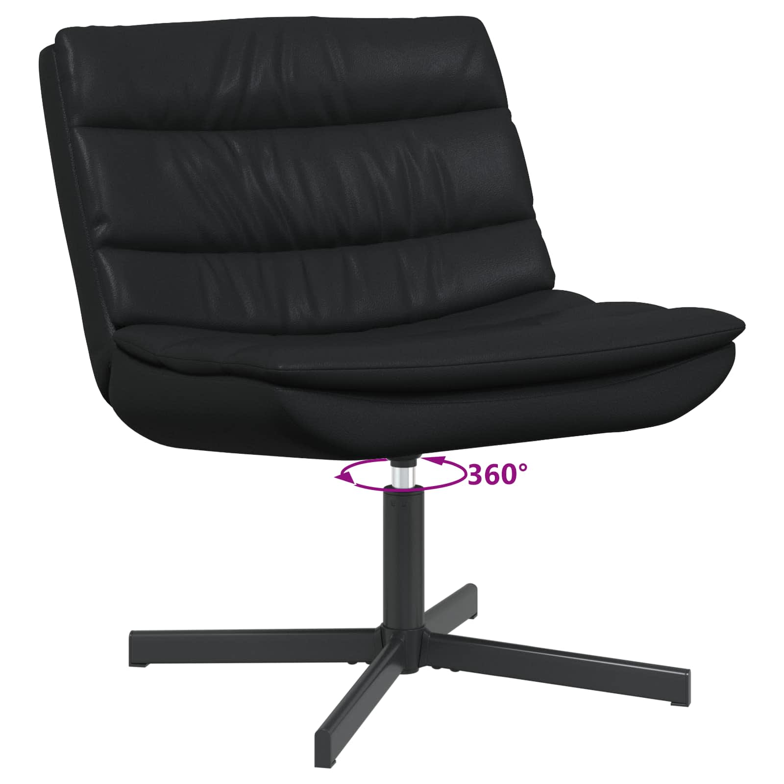 vidaXL Drehstuhl Schwarz 63 x 75 x 76 cm Glänzendes PU