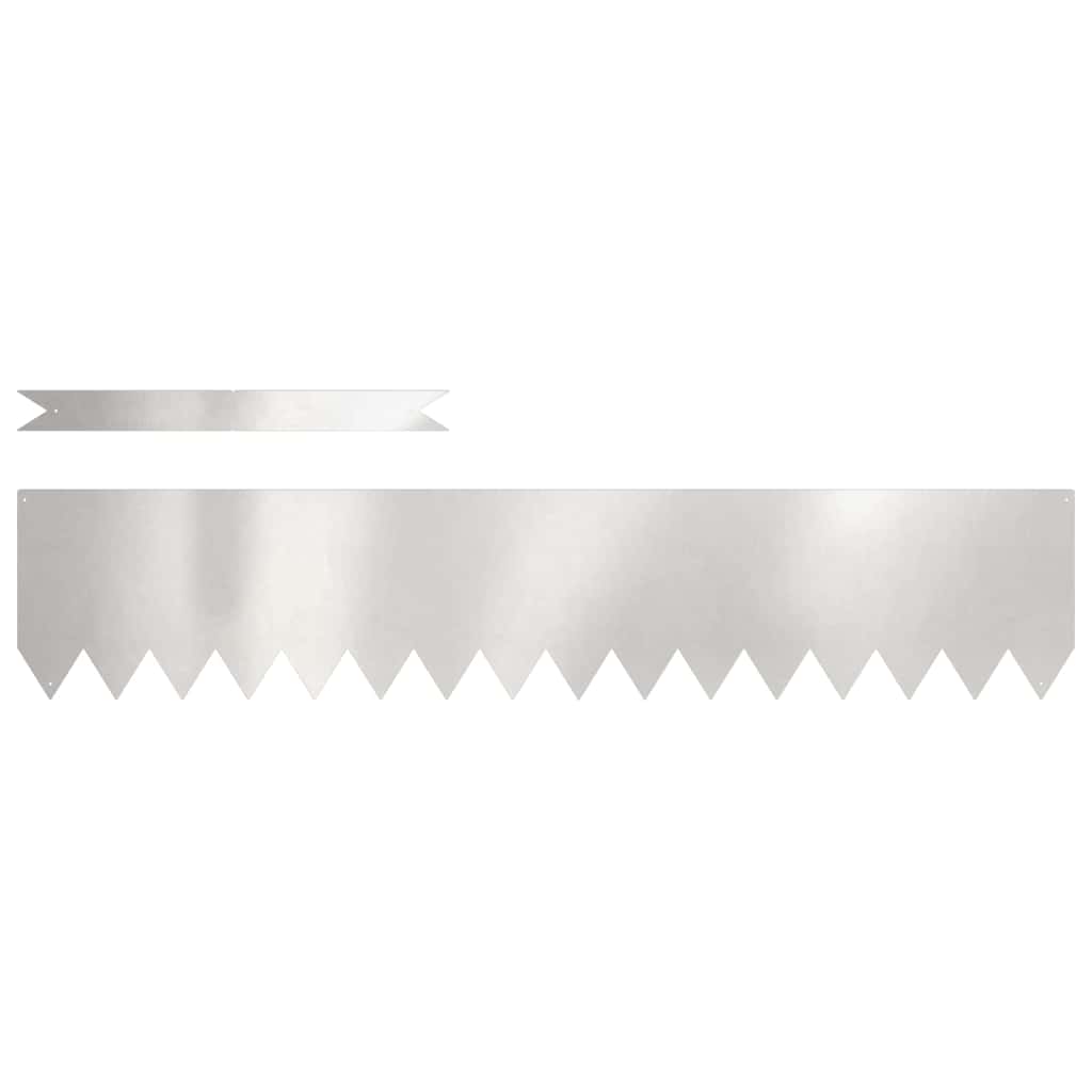 vidaXL Raseneinfassung 50 pcs Silber 100 x 0,05 x 20 cm Edelstahl