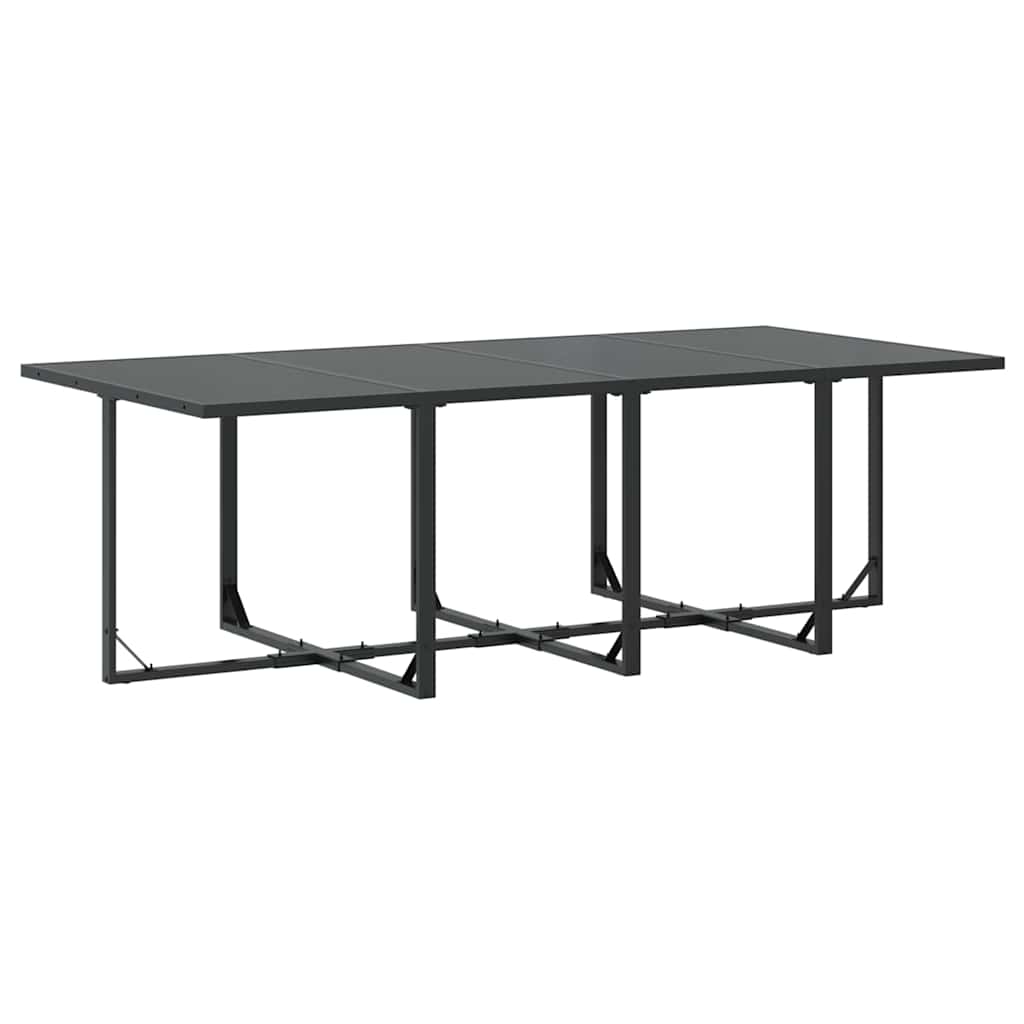 vidaXL Garten Essgruppe 9 pcs Schwarz Stahl