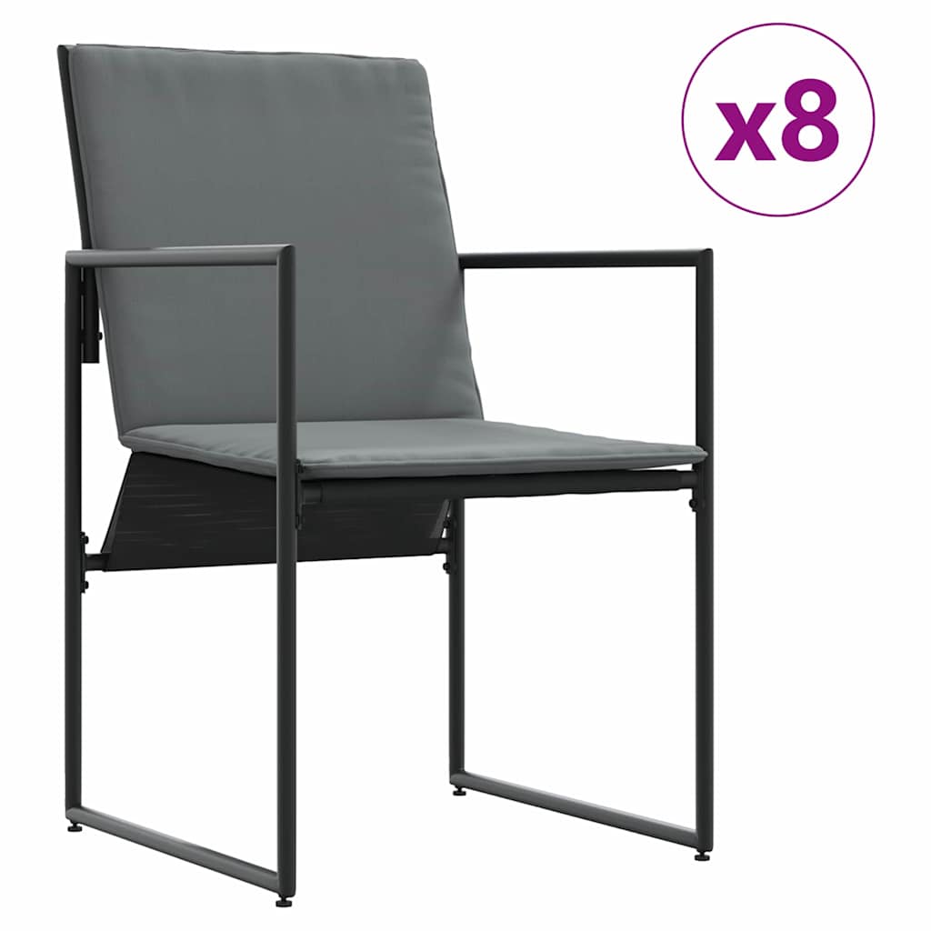 vidaXL Garten Essgruppe 9 pcs Schwarz Stahl