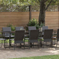 vidaXL Garten Essgruppe 11 pcs Schwarz Stahl