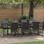 vidaXL Garten Essgruppe 11 pcs Schwarz Stahl