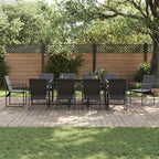 vidaXL Garten Essgruppe 11 pcs Schwarz Stahl