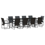 vidaXL Garten Essgruppe 11 pcs Schwarz Stahl
