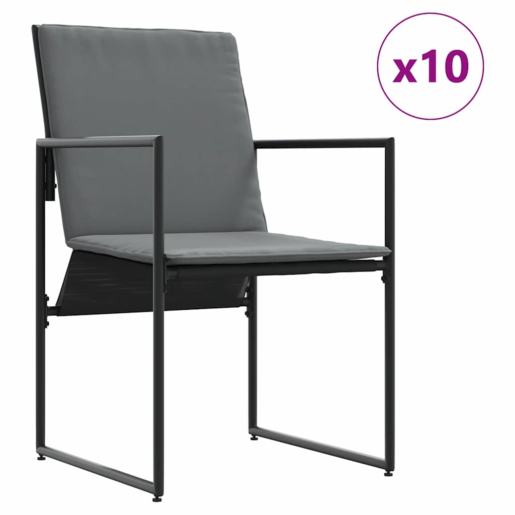 vidaXL Garten Essgruppe 11 pcs Schwarz Stahl