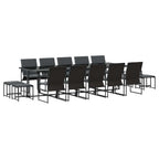 vidaXL Garten Essgruppe 15 pcs Schwarz Stahl