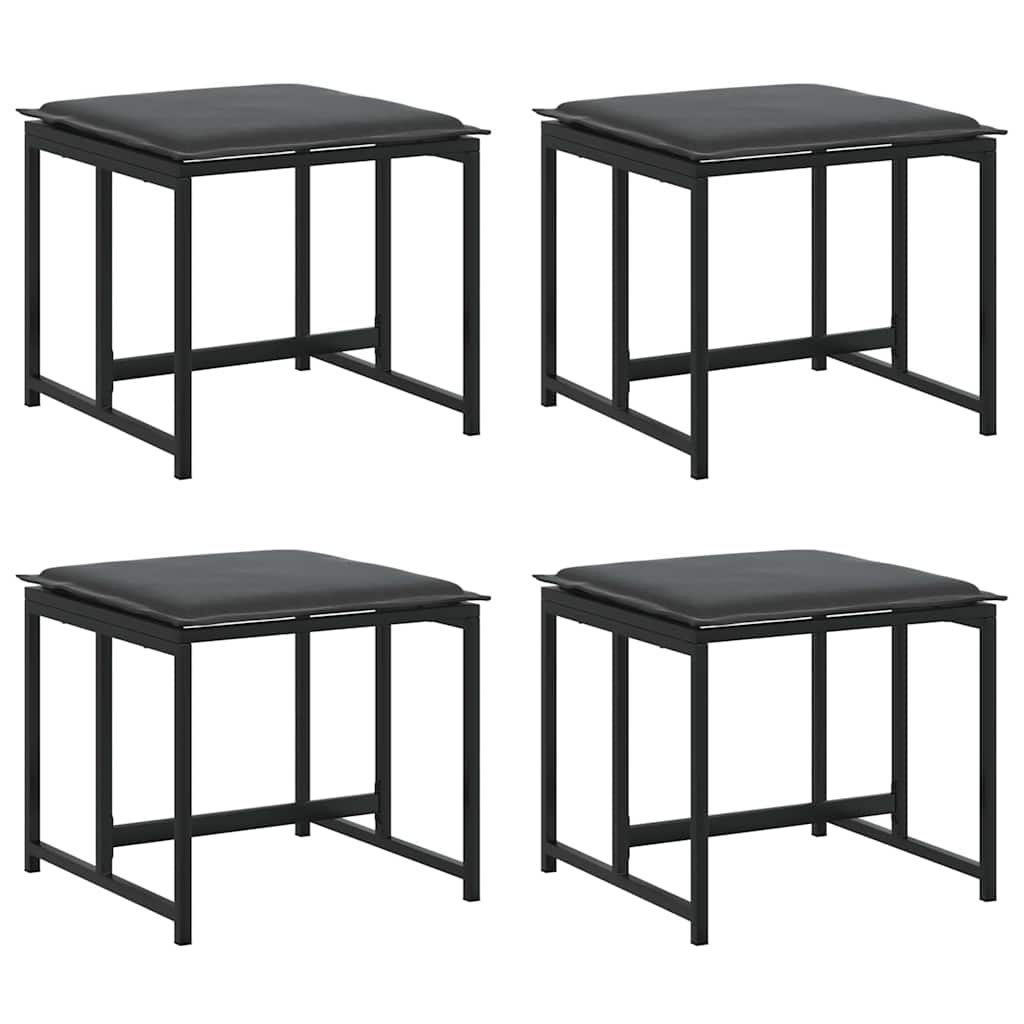 vidaXL Garten Essgruppe 15 pcs Schwarz Stahl