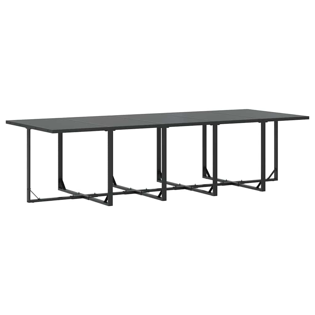 vidaXL Garten Essgruppe 15 pcs Schwarz Stahl
