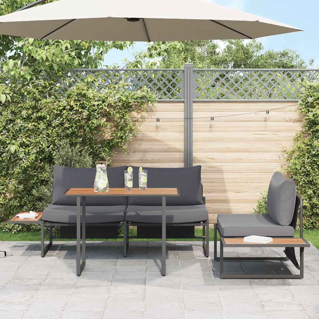 vidaXL Garten Essgruppe 3 pcs Anthrazit Stahl