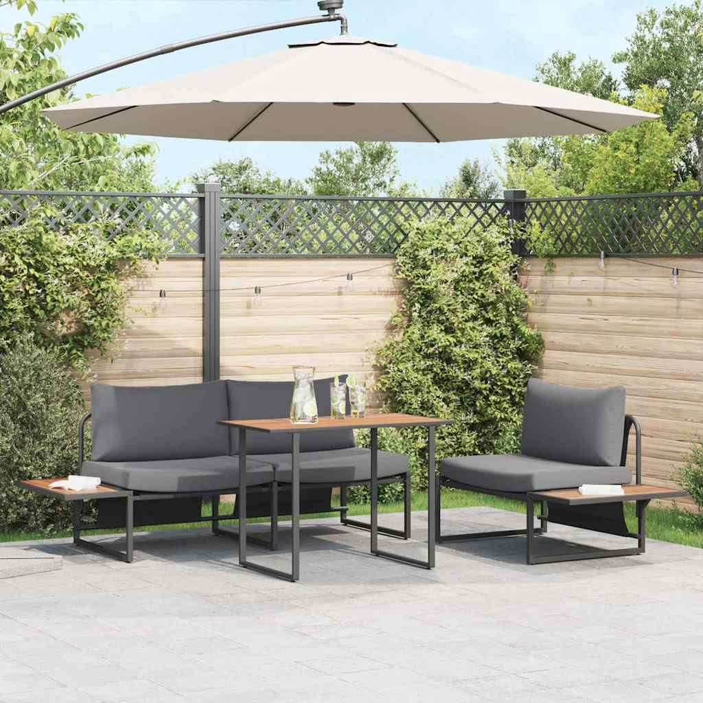 vidaXL Garten Essgruppe 3 pcs Anthrazit Stahl