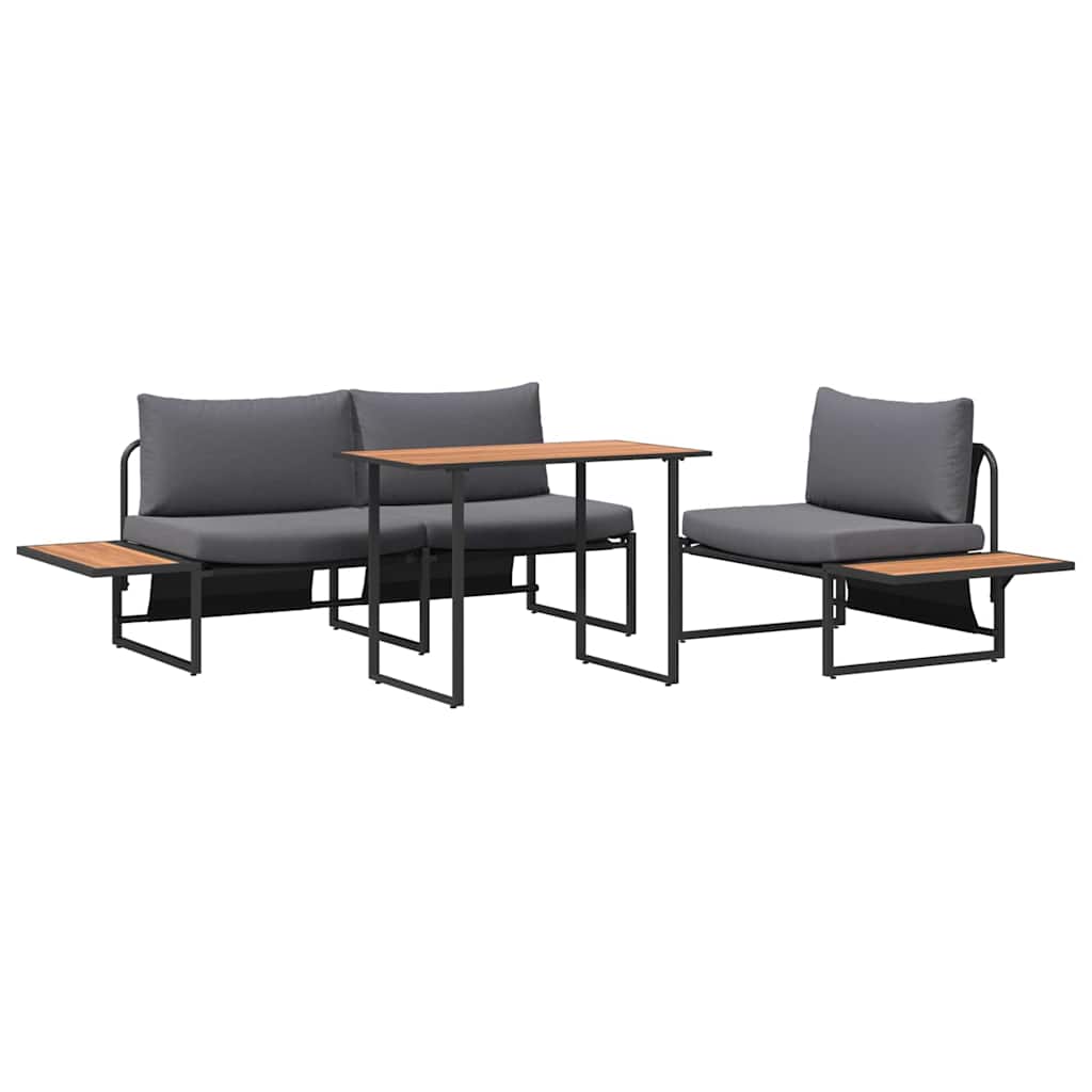vidaXL Garten Essgruppe 3 pcs Anthrazit Stahl