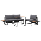 vidaXL Garten Essgruppe 3 pcs Anthrazit Stahl