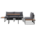 vidaXL Garten Essgruppe 3 pcs Anthrazit Stahl