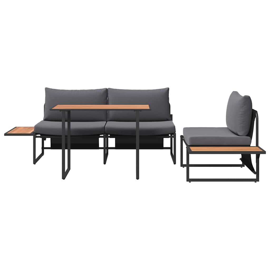vidaXL Garten Essgruppe 3 pcs Anthrazit Stahl