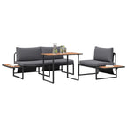 vidaXL Garten Essgruppe 3 pcs Anthrazit Stahl