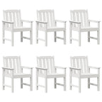 vidaXL Gartenstuhl 6 pcs Weiß 65,5 x 59 x 88 cm Polyethylen