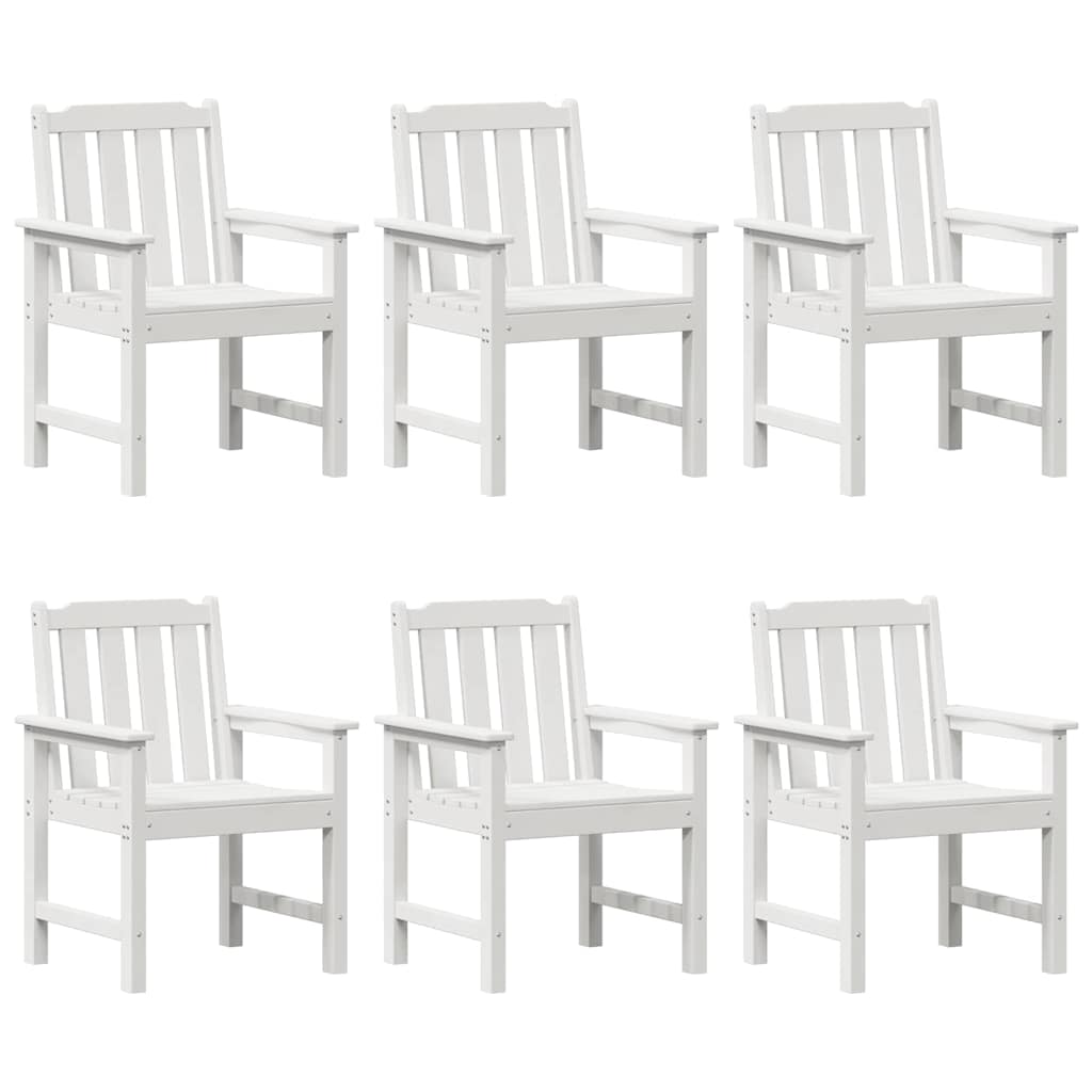 vidaXL Gartenstuhl 6 pcs Weiß 65,5 x 59 x 88 cm Polyethylen