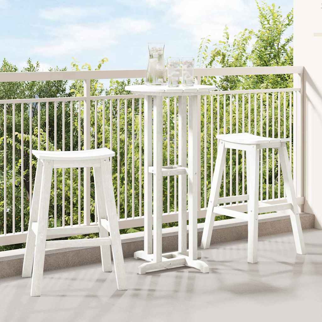 vidaXL Garten Bar Set 3 pcs Weiß HDPE