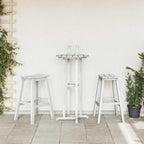 vidaXL Garten Bar Set 3 pcs Weiß HDPE