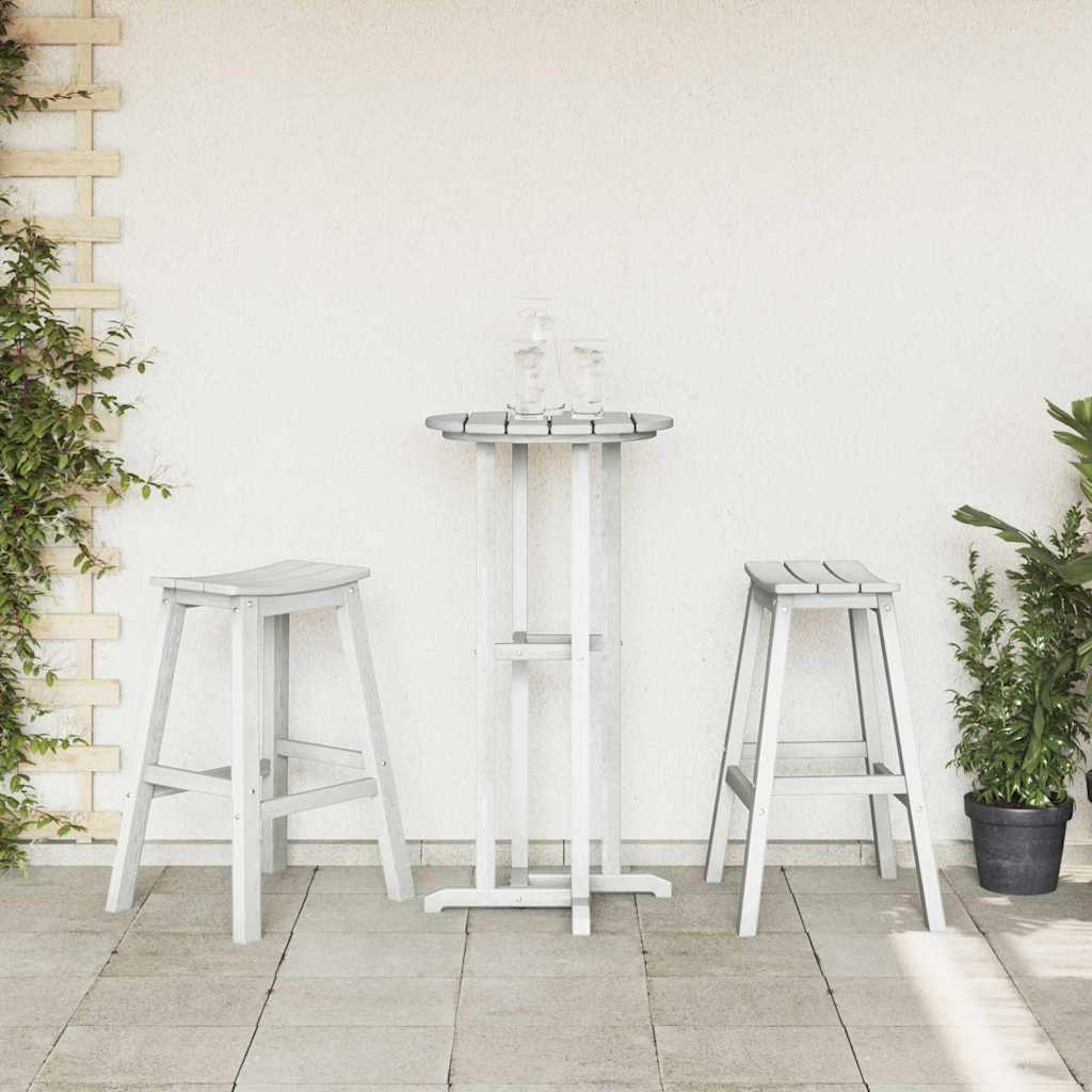 vidaXL Garten Bar Set 3 pcs Weiß HDPE