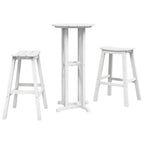 vidaXL Garten Bar Set 3 pcs Weiß HDPE