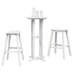 vidaXL Garten Bar Set 3 pcs Weiß HDPE
