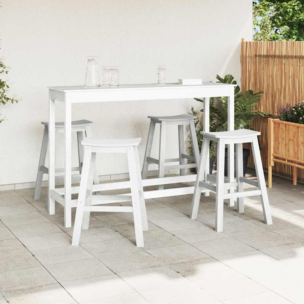 vidaXL Garten Bar Set 4 pcs Weiß HDPE