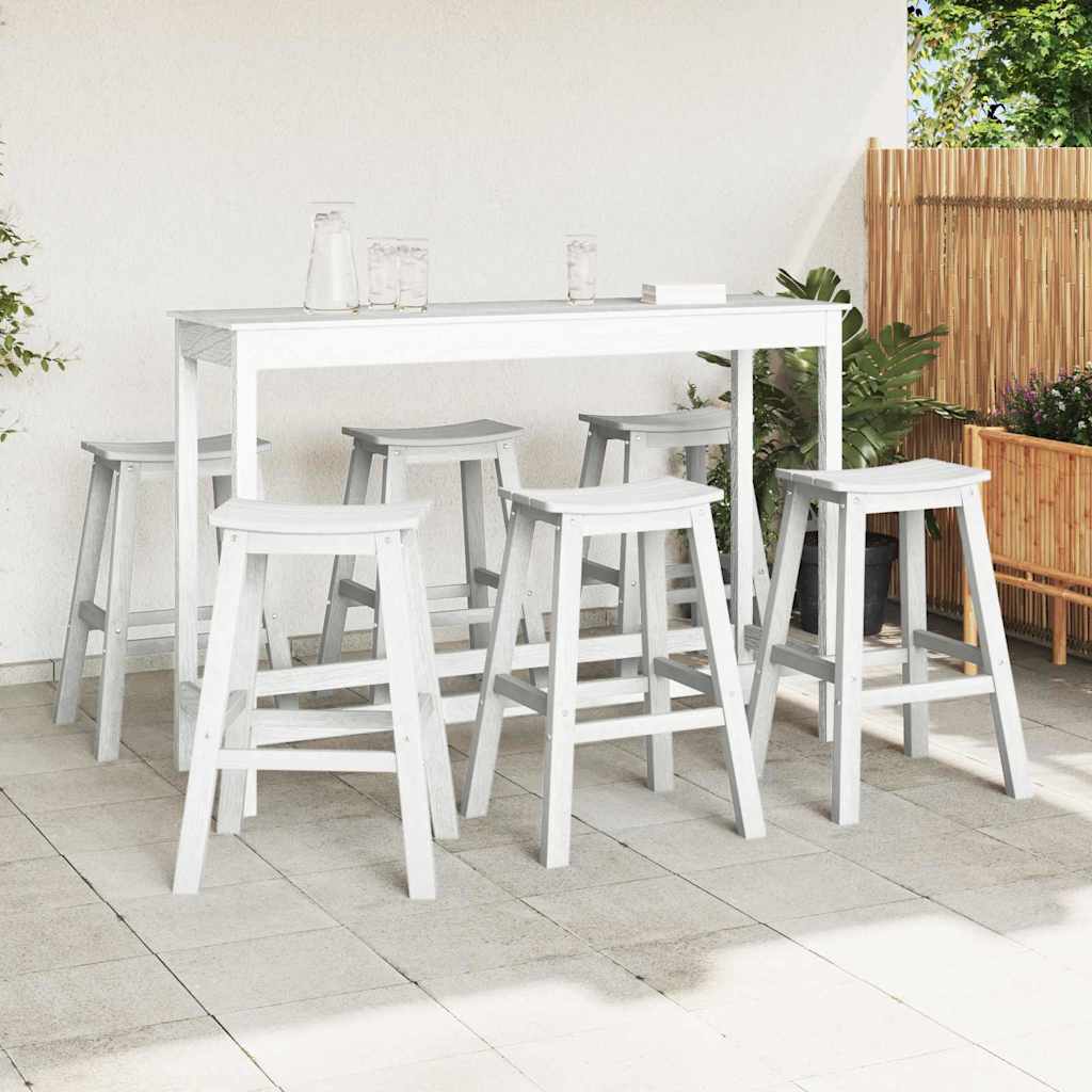 vidaXL Garten Bar Set 6 pcs Weiß HDPE