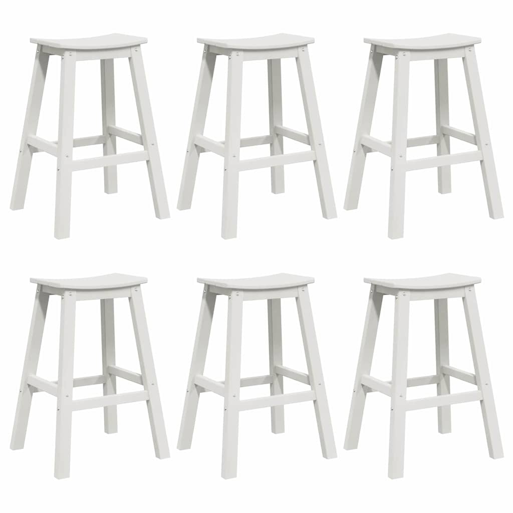 vidaXL Garten Bar Set 6 pcs Weiß HDPE