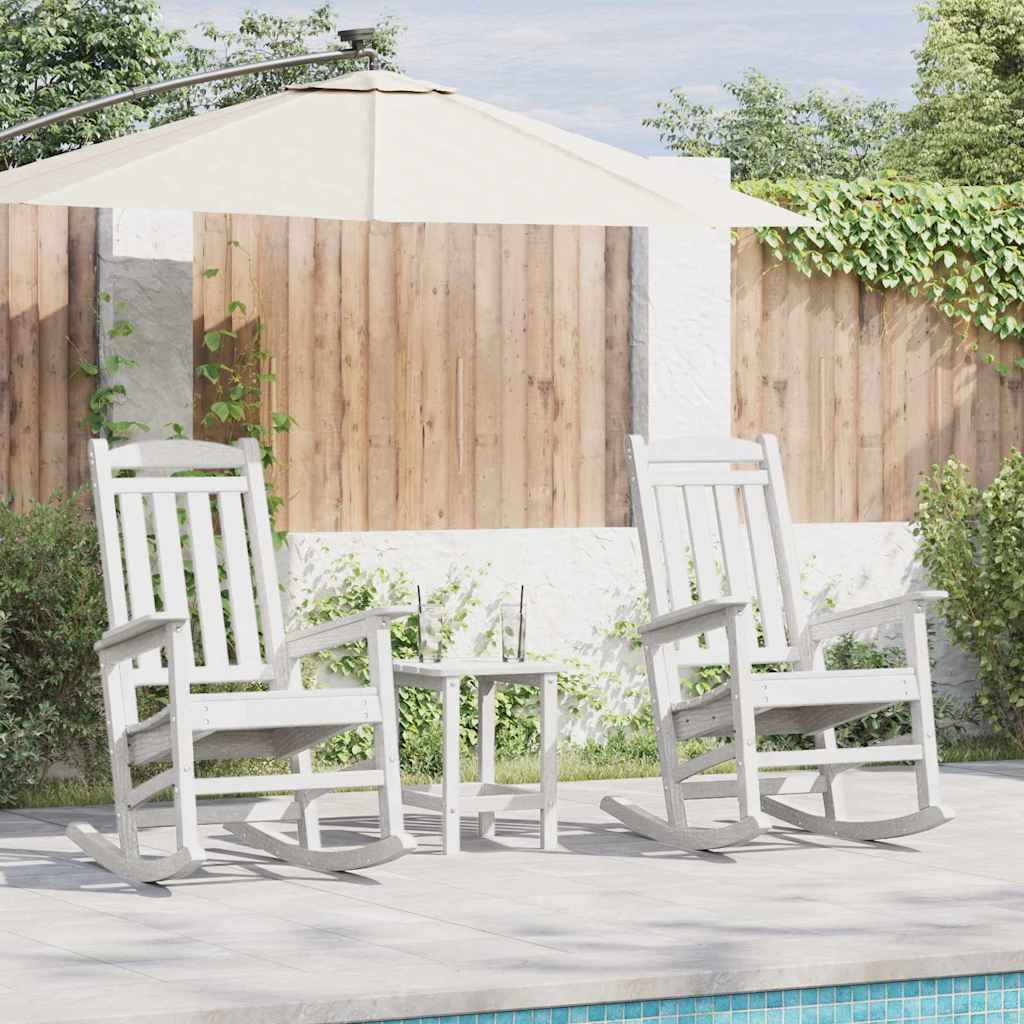vidaXL Schaukelstuhl 2 pcs Weiß 92 x 70 x 108 cm Polyethylen