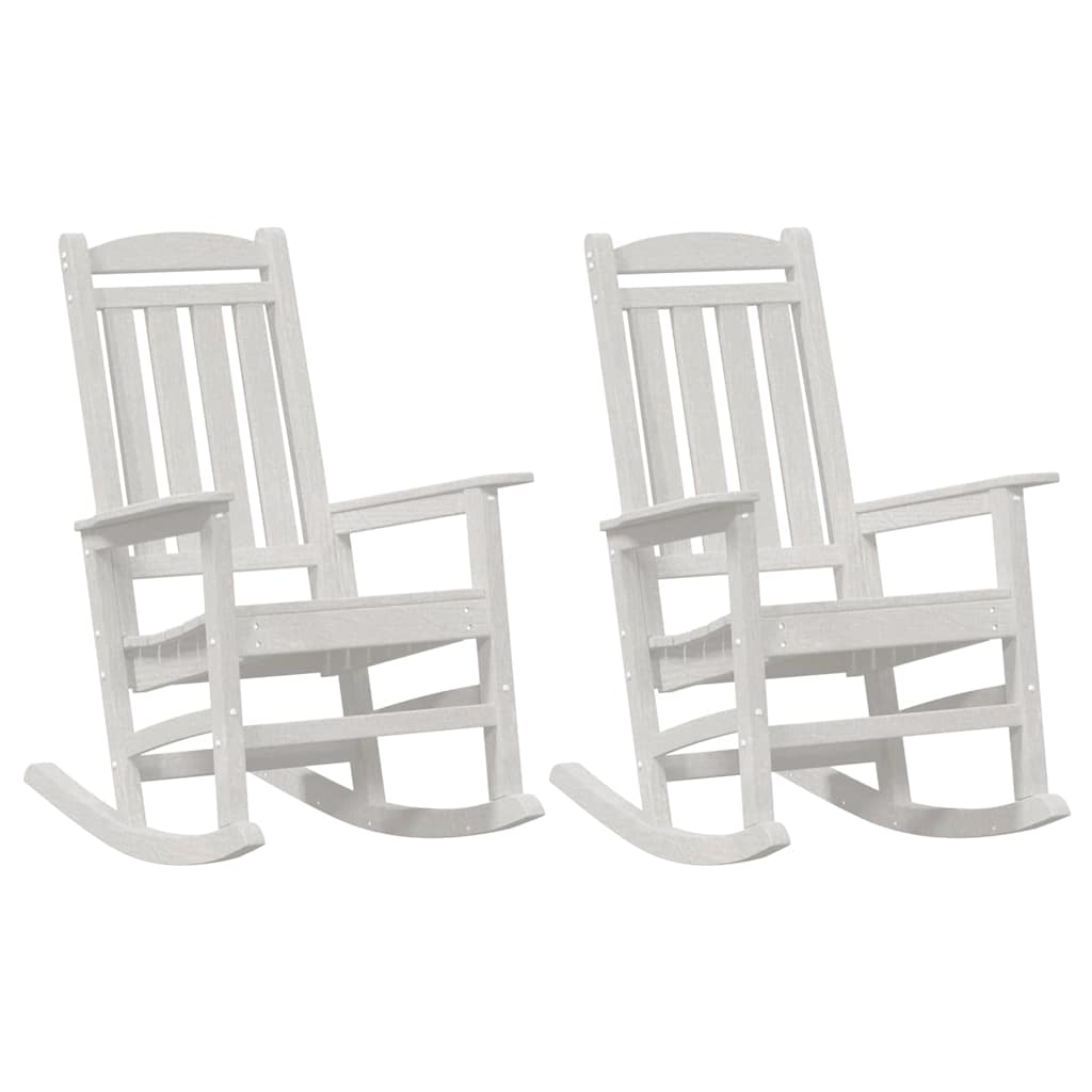 vidaXL Schaukelstuhl 2 pcs Weiß 92 x 70 x 108 cm Polyethylen