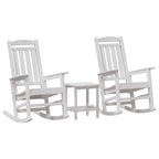 vidaXL Schaukelstuhl 3 pcs Weiß Polyethylen