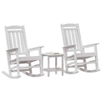 vidaXL Schaukelstuhl 3 pcs Weiß Polyethylen