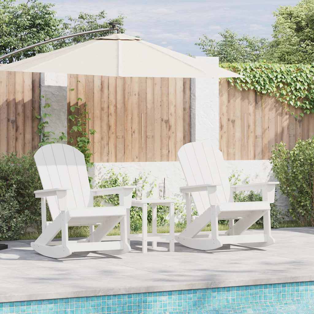 vidaXL Adirondack Schaukelstühle 2 pcs Weiß HDPE