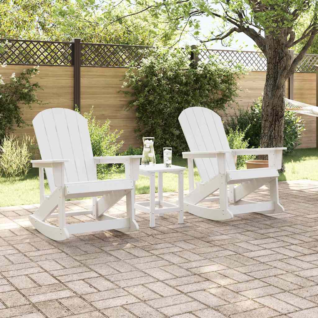 vidaXL Adirondack Schaukelstühle 2 pcs Weiß HDPE