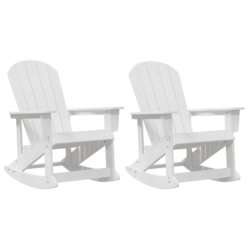 vidaXL Adirondack Schaukelstühle 2 pcs Weiß HDPE