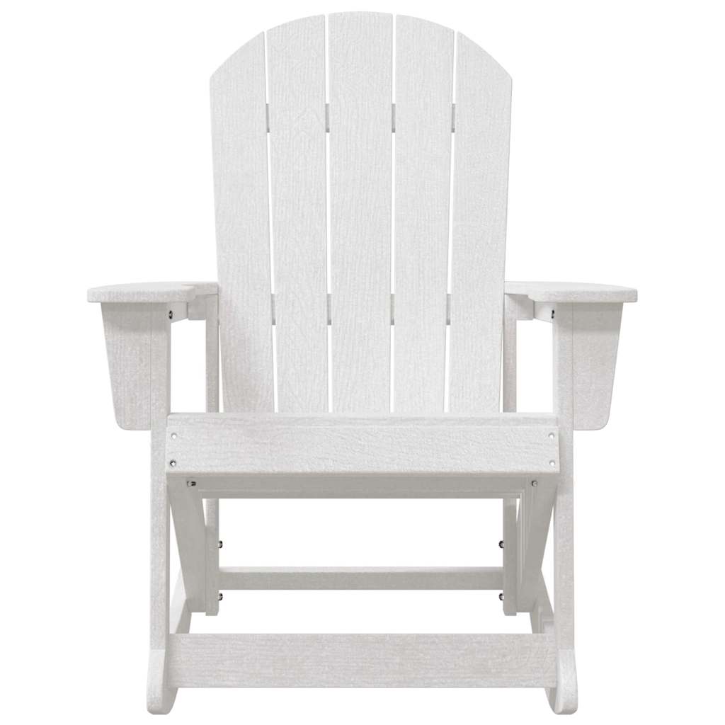 vidaXL Adirondack Schaukelstühle 2 pcs Weiß HDPE