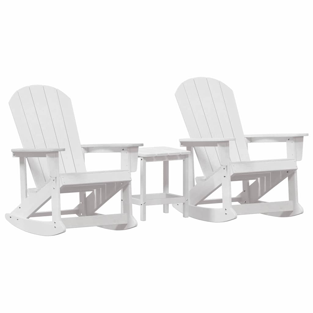 vidaXL Garten-Lounge-Set 3 pcs Weiß HDPE