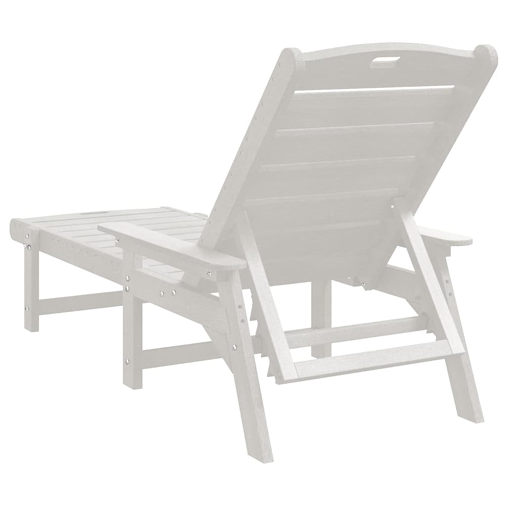 vidaXL Sonnenliege 2 pcs Weiß 195,5 x 53 x 98,5 cm Polyethylen