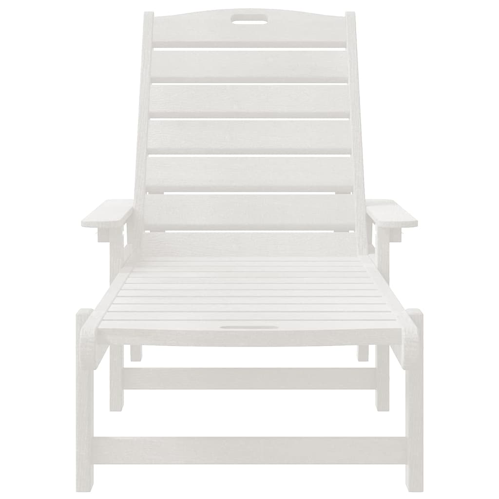 vidaXL Sonnenliege 2 pcs Weiß 195,5 x 53 x 98,5 cm Polyethylen