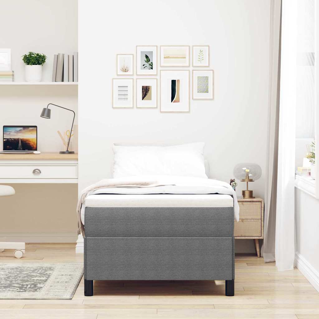 vidaXL Boxspringbett Hellgrau 80 x 200 cm Cordstoff