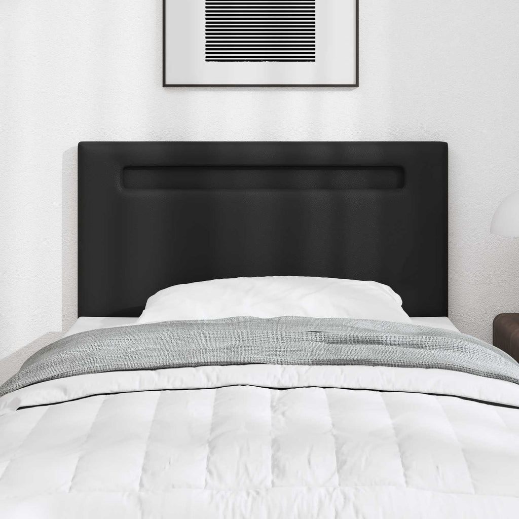 vidaXL LED Kopfteil Schwarz 90 cm Kunstleder