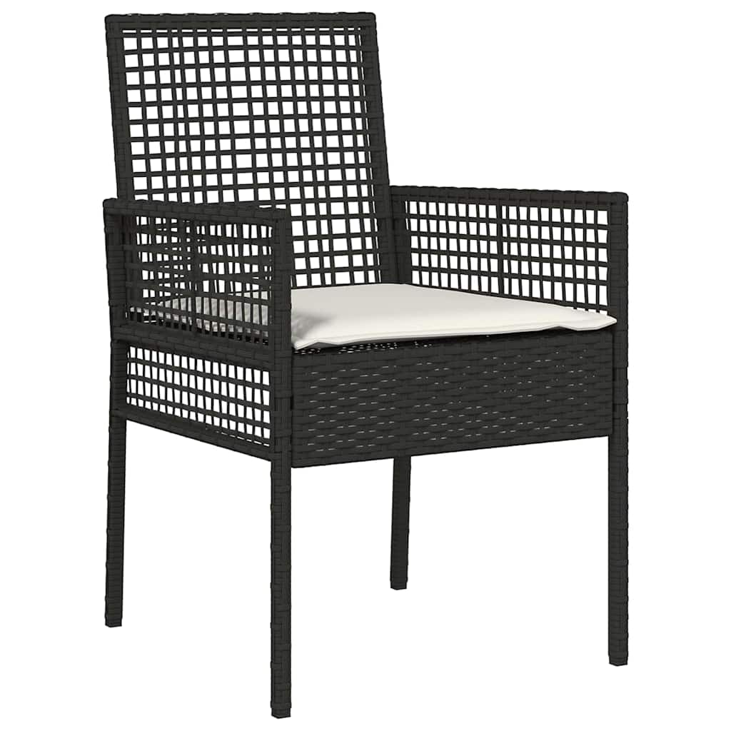 vidaXL Gartenstuhl 2 pcs Schwarz 55 x 53 x 85 cm Poly-Rattan