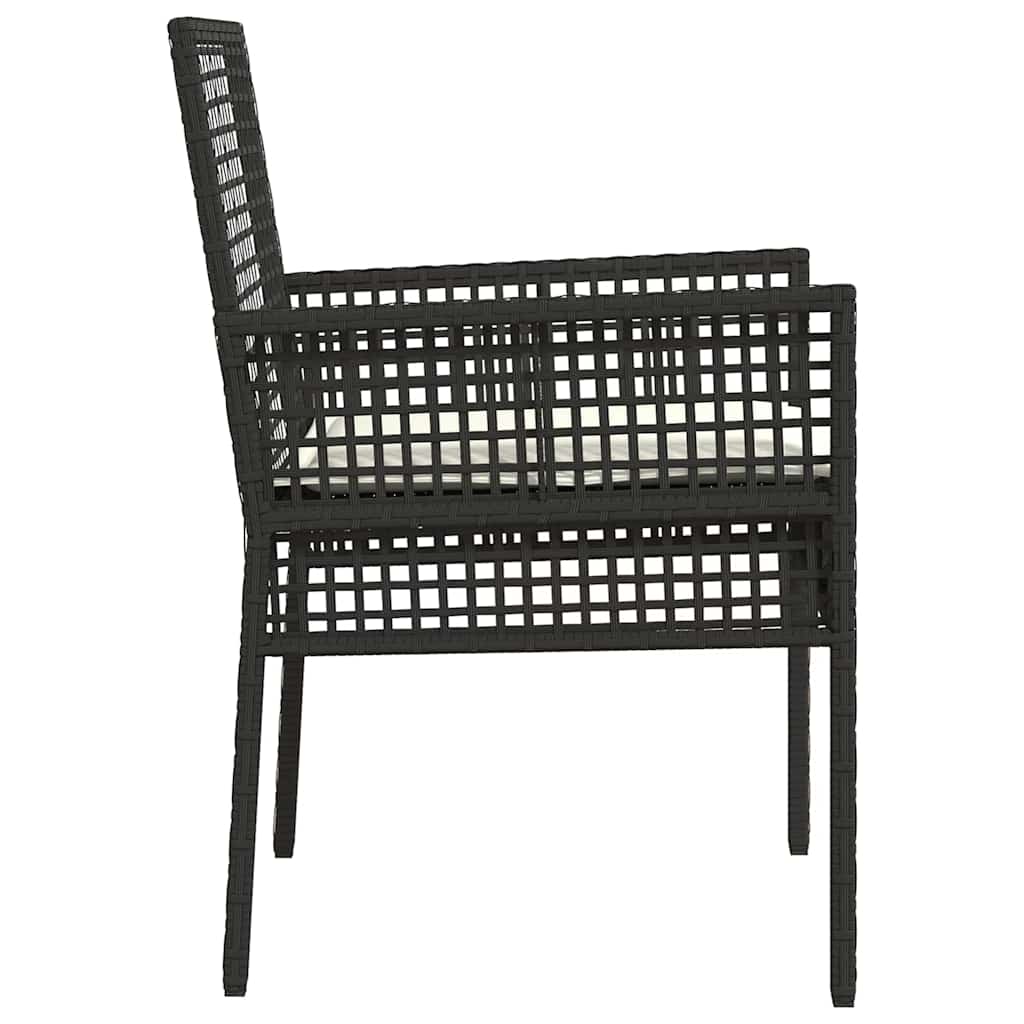 vidaXL Gartenstuhl 2 pcs Schwarz 55 x 53 x 85 cm Poly-Rattan