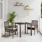 vidaXL Gartenstuhl mit Kissen 2 pcs Braun 55 x 53 x 85 cm Poly-Rattan