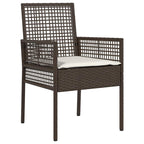 vidaXL Gartenstuhl mit Kissen 2 pcs Braun 55 x 53 x 85 cm Poly-Rattan